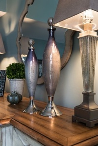 Two Ceramic vases placed on a Table - Hunter’s Ridge Dining Room Remodel by R Designs, LLC