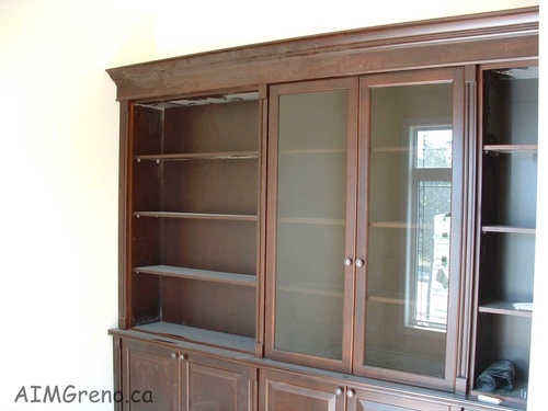Brown Wooden Glass Cabinet