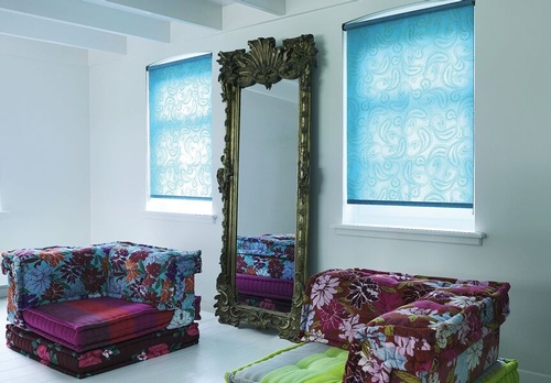EN3 Sunprotection, residential interiors, Dynamic-Lift Open Roller System, Luxury Paisley PVC-Free Fabric, 22