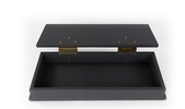 Exquisite Box leather box in graphite nappa leather with a large 24kt gold plated brass hinges - Leather Desk Accessories