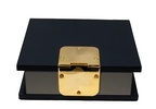 Leather Box With Brass Hinges - Luxury Leather Desk Accessories at The Silver Peacock Inc
