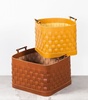 Yellow and Brown Laundry Hampers at The Silver Peacock Inc