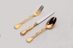 Odiot Luxurious Cutlery in gold vermeil at The Silver Peacock Inc - Art Deco Flatware