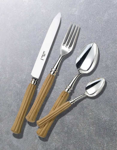 Alain Saint Joanis Silver Flatware with Montana olivewood Handle at The Silver Peacock Inc