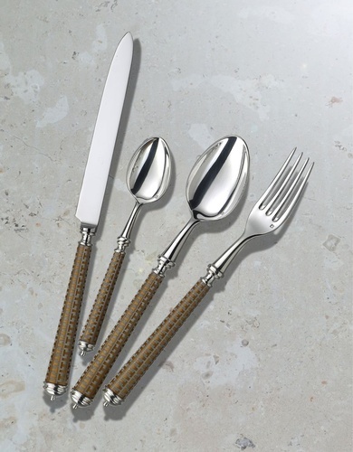 Silver-plated Handle, Gold Lacquered Hand Made Silver Cutlery at The Silver Peacock Inc