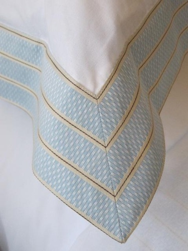 Customized Blanket with Embroidered border - Tailored Linens at The Silver Peacock Inc