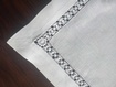 Linen Tablecloth with Crochet Lace Borders at The Silver Peacock Inc