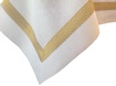 Plain White Table Linen with Gold Border - Italian Linens at The Silver Peacock Inc