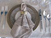 Grey Table Placemat and Napkin - Custom Table Linens at The Silver Peacock Inc