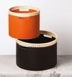 Leather Laundry Hamper with Woven Wicker Edges - Luxury Room Accessories at The Silver Peacock Inc