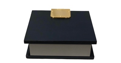 Leather Box With Brass Hinges - Leather Desk Accessories at the Silver Peacock Inc