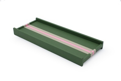 Rectangular Green Leather Valet Tray at  the Silver Peacock Inc