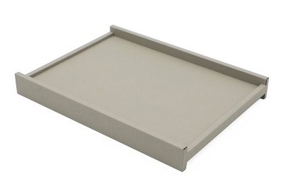 Gray Calfskin Contemporary Rectangular Valet Tray at the Silver Peacock Inc - Waterproof Leather Accessories