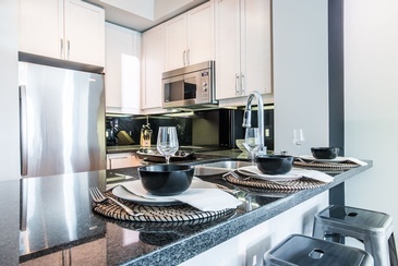 Kitchen Countertop with Cutlery - Kitchen Interior Design in Oakville by Parsons Interiors Ltd.