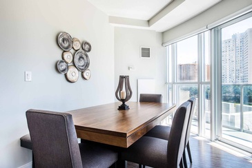 Rustic Condo Dining Room - Interior Decorating Services Oakville by Parsons Interiors Ltd.
