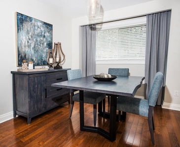 Live Edge Dining Table - Kitchen Interior Design in Oakville by Parsons Interiors Ltd.
