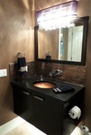 Lighted vanity cabinet sink Design by Monica Rose Designs