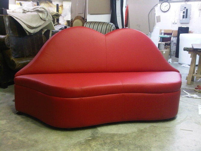 Red Lip Shaped Sofa at ViVi Upholstery - Hospitality Upholstery GTA