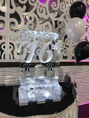 Designer Festive Ice Sculptures for COVID 19 Backyard Party
