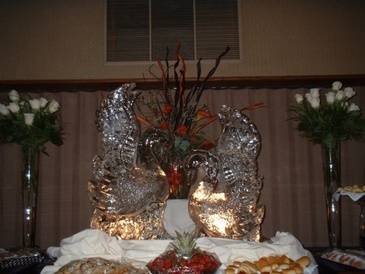 Swan Ice Sculpture - Wedding Table Centerpiece by Festive Ice Sculptures
