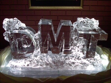 Block Letter Initials Ice Carving by Festive Ice Sculptures 