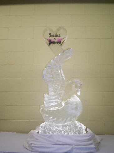 Swan Wedding Ice Sculptures Brampton Ontario by Festive Ice Sculptures 