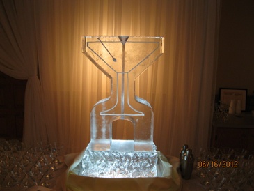 Martini Glass Ice Luge by Festive Ice Sculptures 