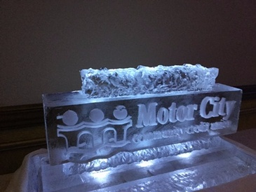 Corporate Ice Logos Stratford by Festive Ice Sculptures