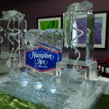 Corporate Logo Martini Luge by Festive Ice Sculptures