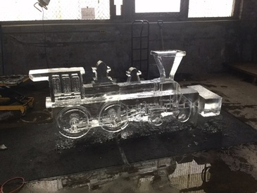 Train Ice Sculpture by Festive Ice Sculptures