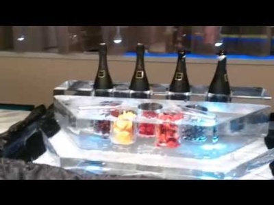Champagne station ice sculpture at crown plaza hotel
