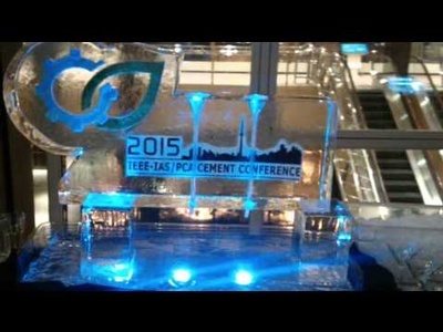 Amazing ice sculpture prepared for corporate party