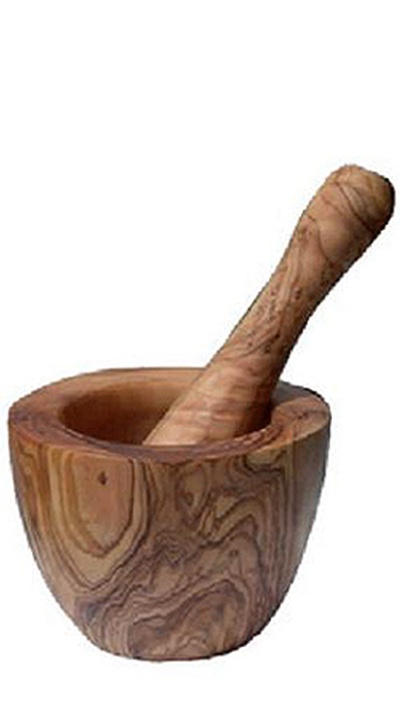 Olive Wood Mortar and Pestle - small