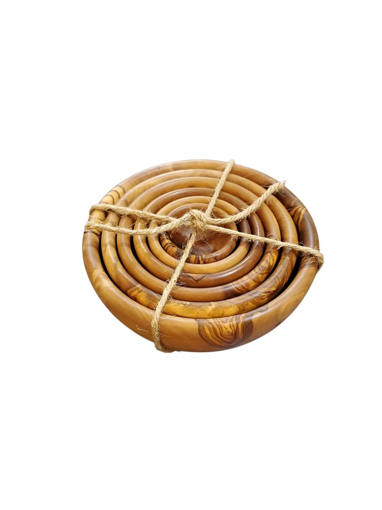 Nesting Bowls - Set of 6 - Olive Wood