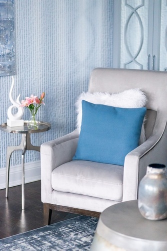 Modern Accent Chair with Throw Pillows - Bedroom Decor Stouffville by Royal Interior Design Ltd