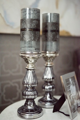 Two Candle Holders on Accent Table - Bedroom Renovations Newmarket by Royal Interior Design Inc