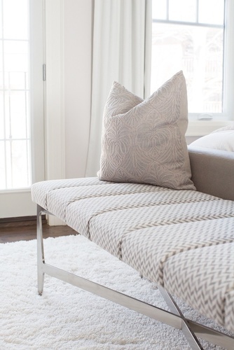 Beige Pillow on Bed End Bench - Bedroom Renovation in Aurora by Royal Interior Design Ltd