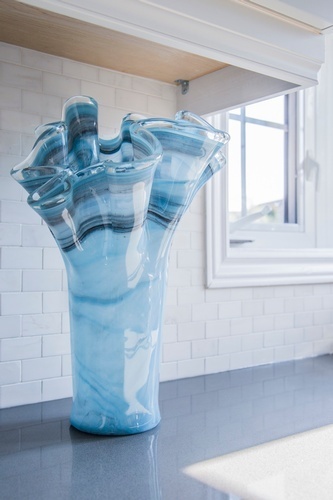 Decorative Blue Glass Vase - Kitchen Decoration Service GTA by Royal Interior Design Ltd