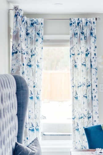 Floral Print Window Draperies - Kitchen Renovations Stouffville by Royal Interior Design Ltd