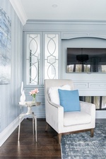 White Accent Chair with Throw Pillows - Bedroom Renovations Newmarket by Royal Interior Design Ltd