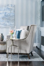 Side Table with Decorative Accents near Accent Chair - Bedroom Decor GTA by Royal Interior Design Ltd
