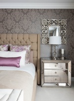 Silver Dresser near Queen Size Bed - Bedroom Renovation Services Aurora by Royal Interior Design Ltd