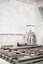 Stainless Steel Kettle on Gas Stove - GTA Kitchen Renovations by Royal Interior Design Ltd