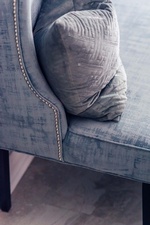 Grey Throw Pillow on Sofa - Whitby Kitchen Renovations by Royal Interior Design Ltd
