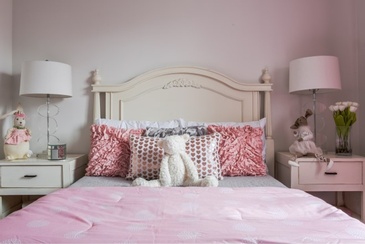 Grey and Pink Bedroom Design by Royal Interior Design Ltd. - GTA Bedroom Renovations