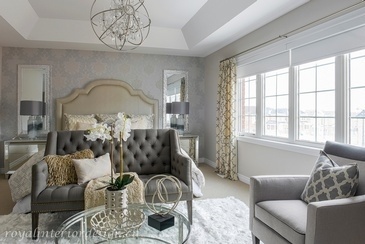 Silver and Gold Bedroom Decor Stouffville by Royal Interior Design Ltd.