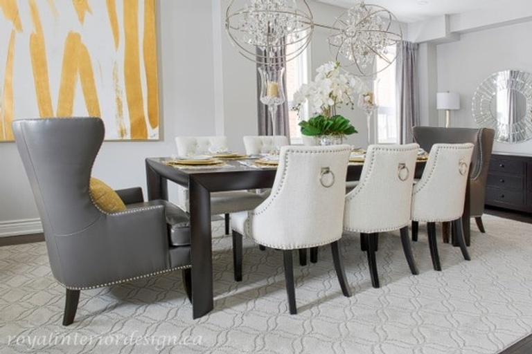 Dining Chairs with Back Rings - Dining Room Design in Markham by Royal Interior Design Ltd
