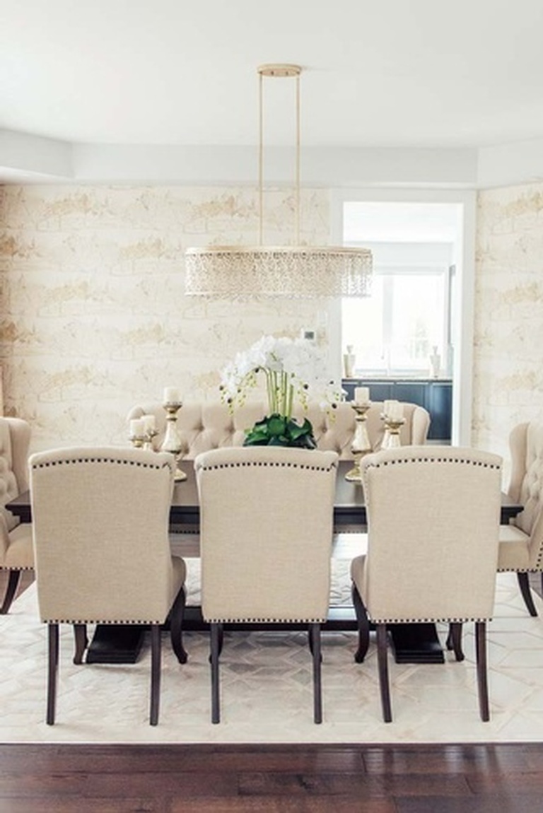 Cream and Gold Dining Room Design Newmarket ON by Royal Interior Design Ltd