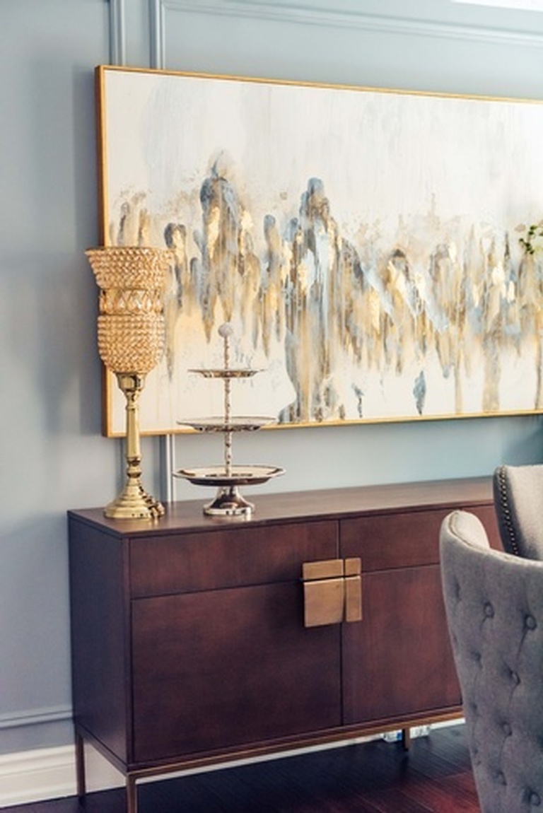 Decorative Accents on Console Table - Dining Room Renovations Aurora by Royal Interior Design Ltd