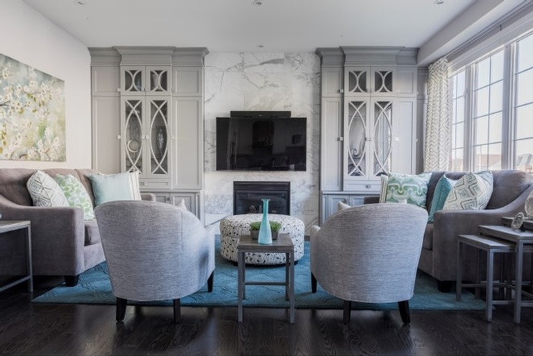 Furnished Living Room - Aurora Living Space Renovations by Royal Interior Design Ltd